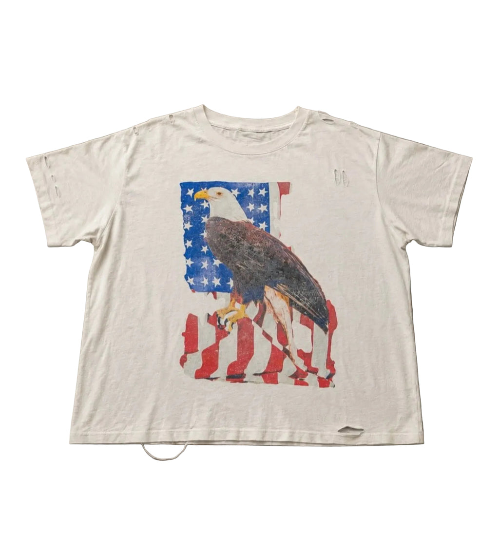 4EVEUARY Vintage American Flag Eagle Tee
