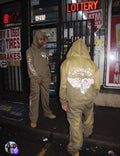 4EVEUARY OLIVE GREEN FADED SWEATSUIT